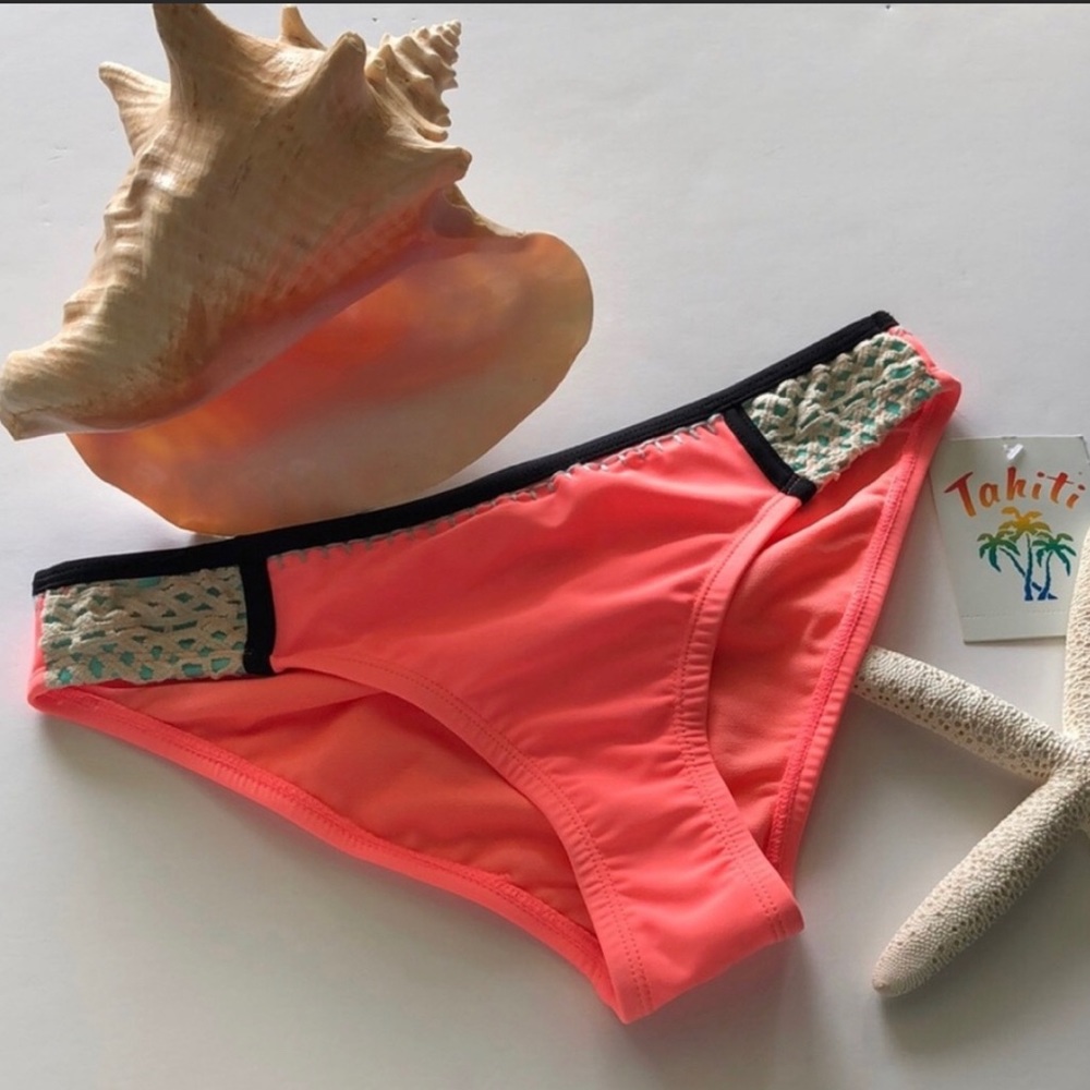 Coral Peach Smoothie Swimwear Bikini Bottom